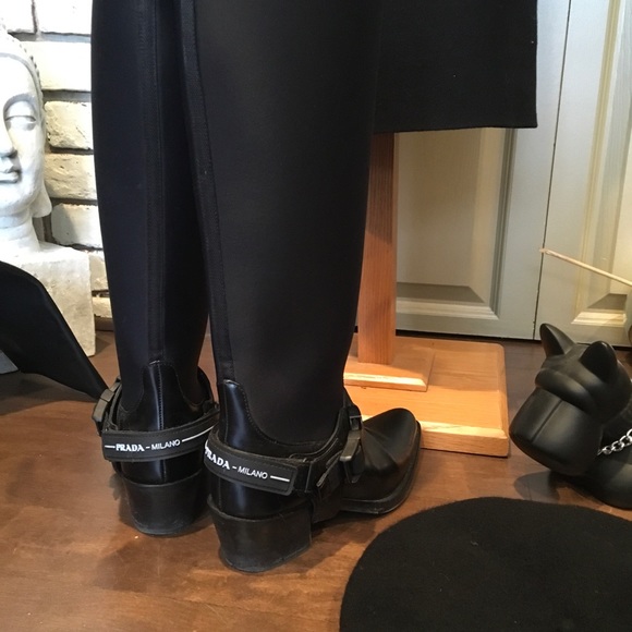 Prada Néoprène leather knee high boot - Picture 3 of 4